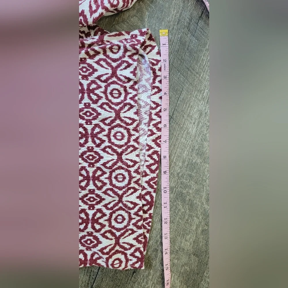 Weatherproof Vintage Linen Shorts Women's XXL Red & White Aztec Print w/ Pockets
